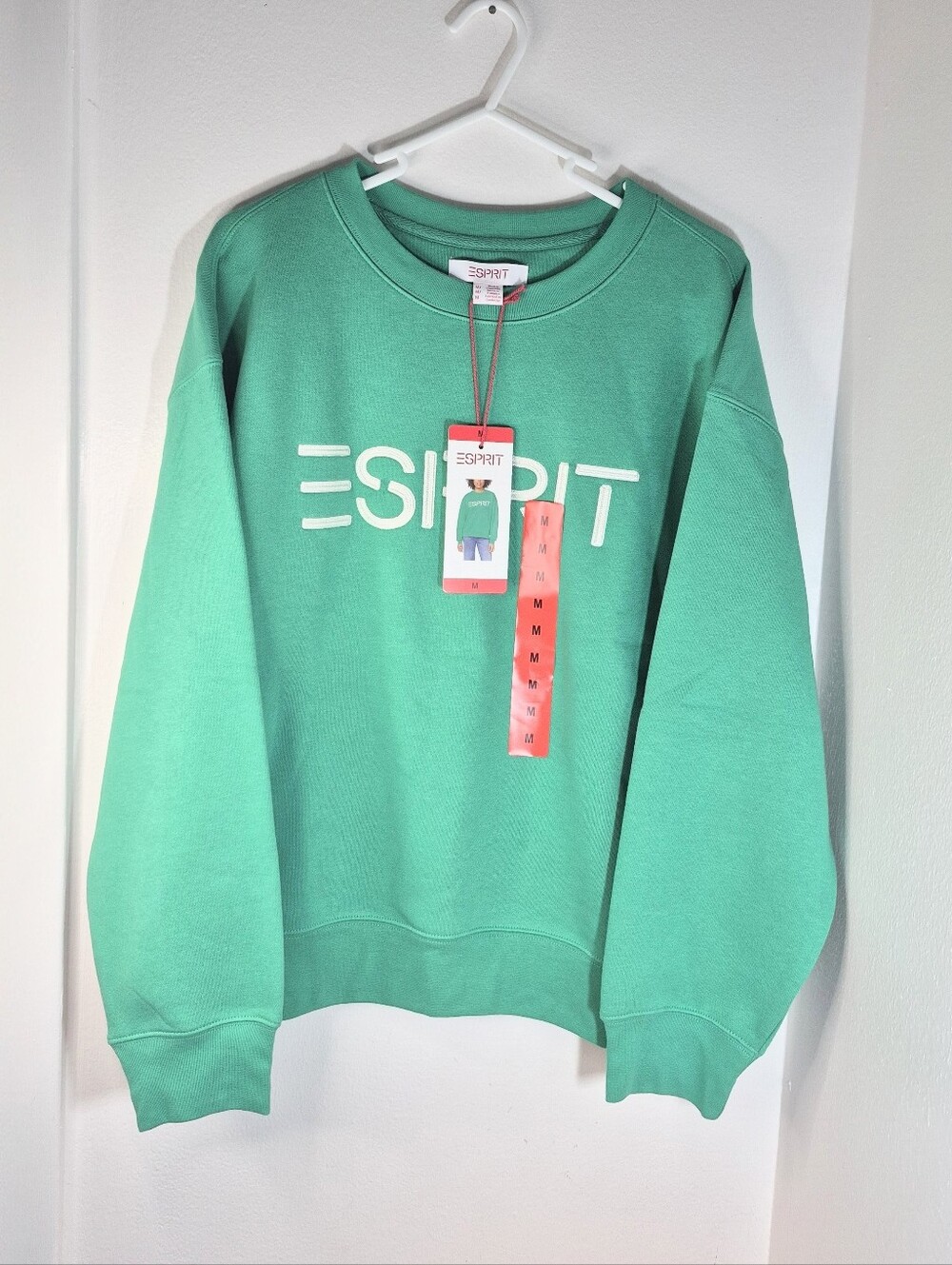 Women's Esprit Embroidered Logo Fleece Crewneck Sweatshirt Size M NWT - Picture 3 of 8